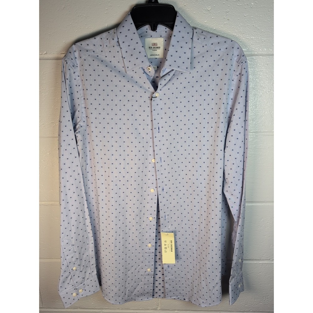 Ben Sherman Tailored Men's Shirt 15 1/2 (34-35) Long Sleeve Light Blue New